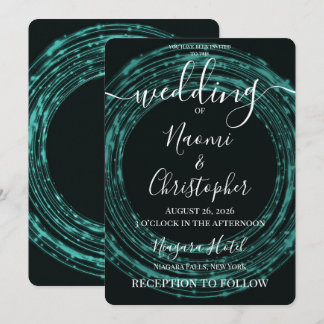 Invitation Personnaliser : Mariage Cercles Vert Turquoise
