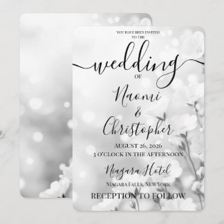 Invitation Personnaliser : Mariage Fleurs Blanches Petites No