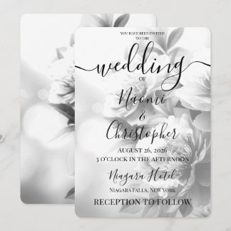Invitation Personnaliser : Mariage Fleurs Vintage Grandes en