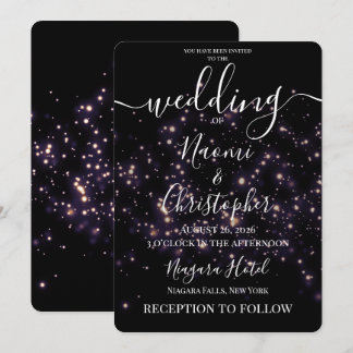 Invitation Personnaliser : Mariage Noir Petites Lumieres