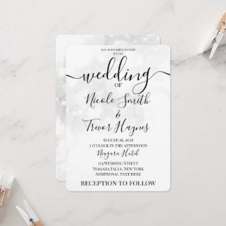 Invitation Personnaliser : Mariage White Bokeh
