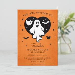 Invitation Personnaliser mignon Halloween Ghost Bat Coeur