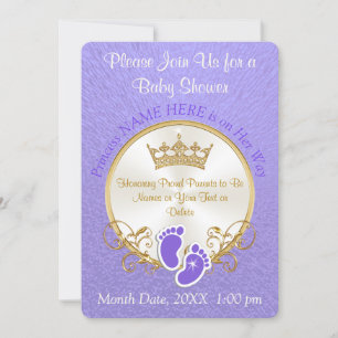 Invitation Personnaliser Princesse Thème Baby Shower Invitati