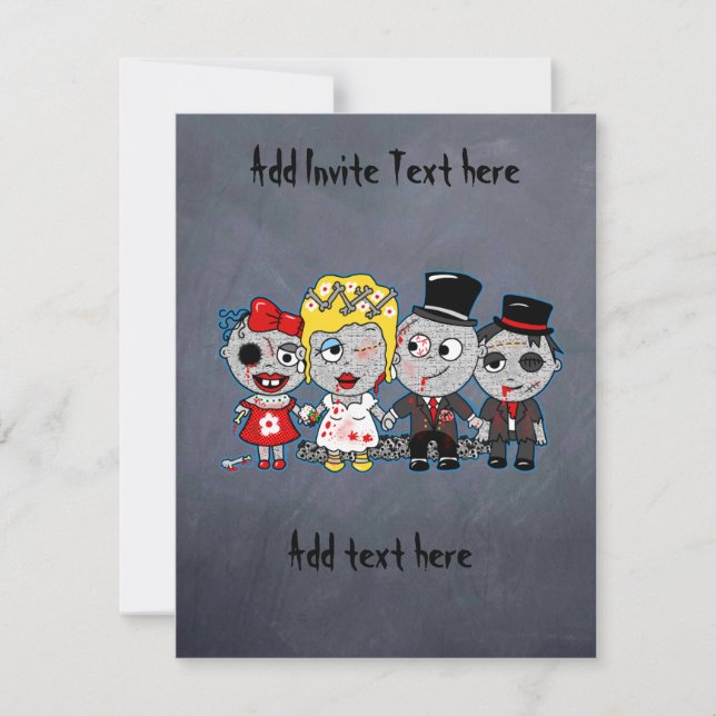Invitation Personnaliser Zombies mariage marié marié accessoi (Devant)