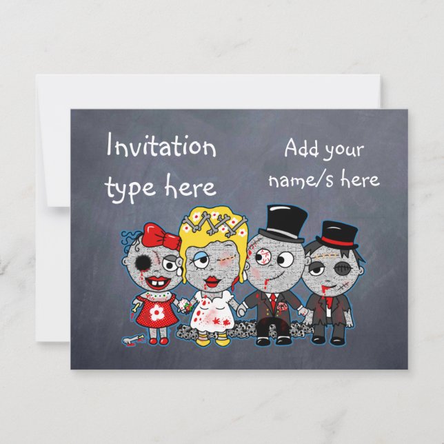 Invitation Personnaliser Zombies mariage marié marié accessoi (Devant)