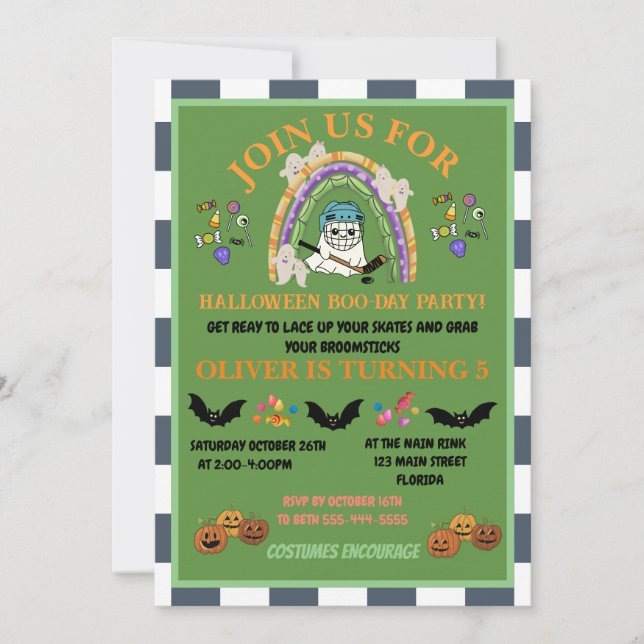 Invitation Personnalisez l'anniversaire des enfants sur le th (Devant)