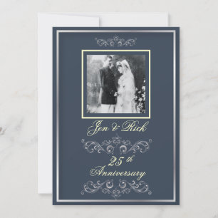 Invitation Personnalisez-le ! Photo couleur 25e anniversaire/
