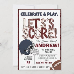 Invitation Personnalisez votre soirée de FOOTBALL AMÉRICAIN