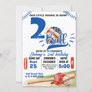 Invitation Personne née deux boules Anniversaire