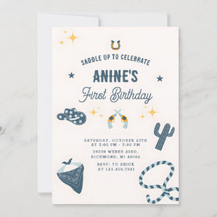 Invitation Personnelle 1er anniversaire CowBoy Wild West