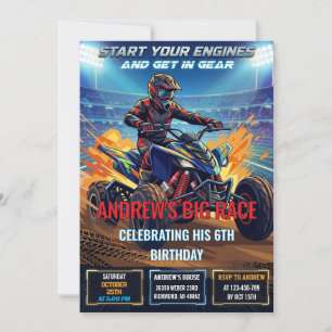 Invitation personnelle d'anniversaire pour quad 