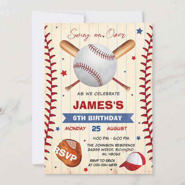 Invitation personnelle de baseball avec photo (Devant)