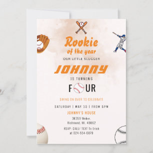 Invitation personnelle de baseball fête d'annivers