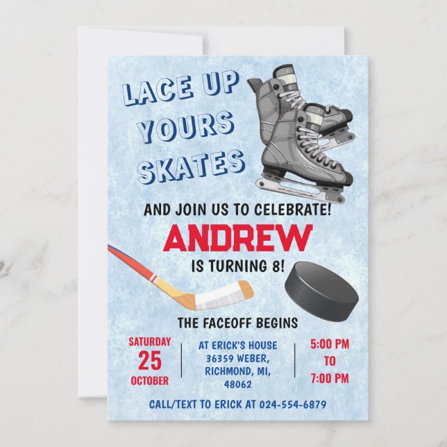 Invitation personnelle de hockey sur glace (Devant)