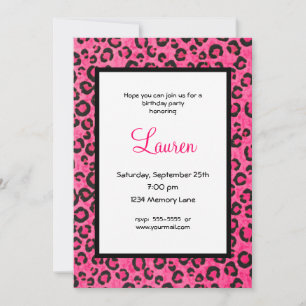 Invitation personnelle Leopard rose 21e anniversai