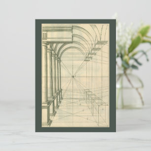 Invitation Perspective Arches Architecture vintage