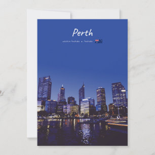 Invitation Perth, Australie - Ciel de la ville la nuit