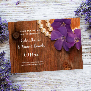 Invitation Perwinkle et perles mariage d'étable Enregistrer l