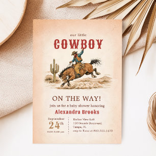Invitation Pet Cow-boy En Route Baby Shower