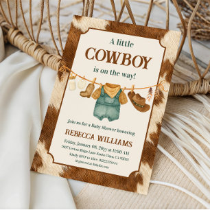 Invitation Pet Cow-Boy Vêtements de cow-boy pour bébé Baby Sh