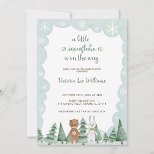 Invitation Pet flocon de neige est en route Baby Shower d'hiv