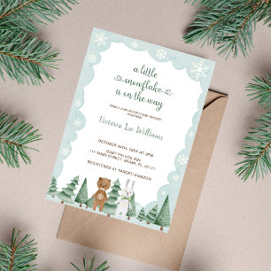 Invitation Pet flocon de neige est en route Baby Shower d'hiv