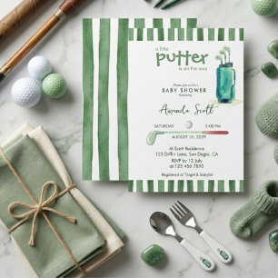 Invitation Pet Putter Vert sur le Chemin Baby Shower de Golf