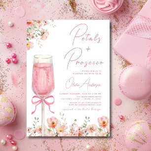 Invitation Pétales à mâchoires roses et Fête des mariées à br