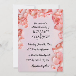 Invitation Pétales bleues et Roses