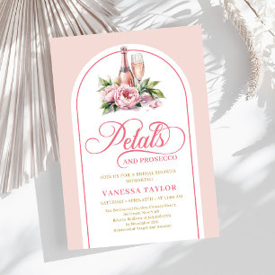 Invitation Pétales classiques et prosecco invitent une mise e