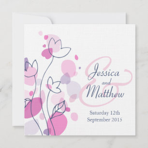 Invitation Pétales de fleurs graphiques Un mariage carré invi