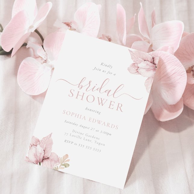 Invitation Pétales de fleurs rousses Fête des mariées élégant (Créateur téléchargé)