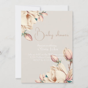 Invitation Pétales de magnolia élégants 