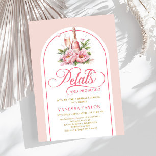 Invitation Pétales doux et prosecco invitent un design éditab