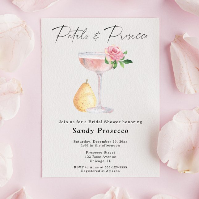 Invitation Pétales et Fête des mariées de poursuites (Créateur téléchargé)