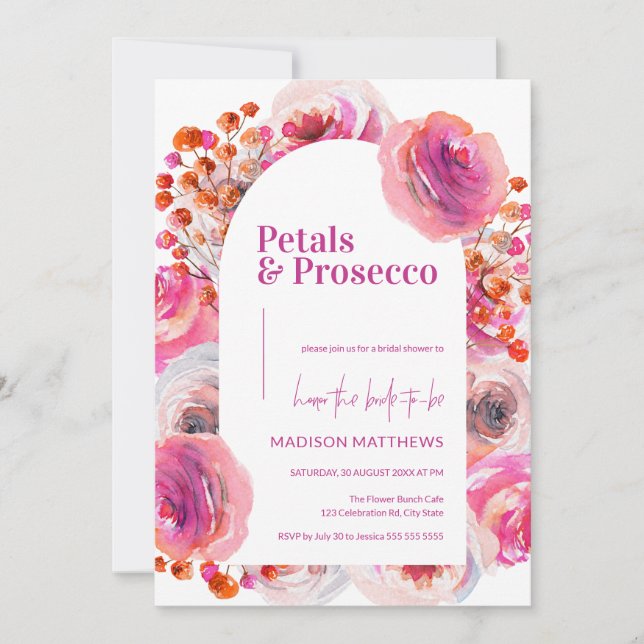 Invitation Pétales et Procuco Arc Floral Bride l'été (Devant)