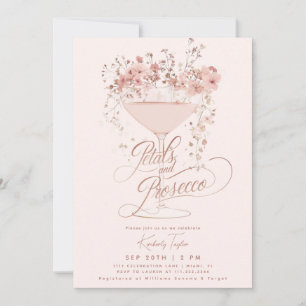 Invitation Pétales Et Procuco Fleurs sauvages Rose Fête des m