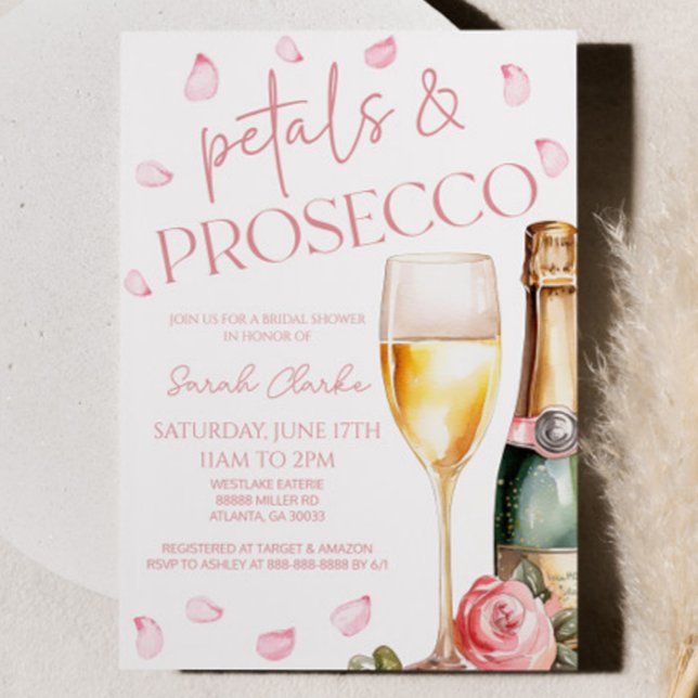 Invitation Pétales et Procuco Mimosa Fête des mariées Champag (Créateur téléchargé)