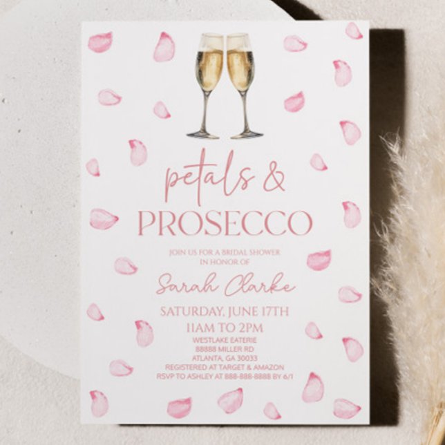 Invitation Pétales et Procuco Rose Rose Pétales Fête des mari (Créateur téléchargé)