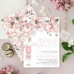 Invitation Pétales et Prosecco Bow rose Fête des mariées flor