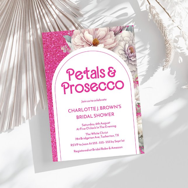 Invitation Pétales et Prosecco Fête des mariées d'arche flora (Créateur téléchargé)