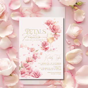 Invitation Pétales et Prosecco Fête des mariées de champagne