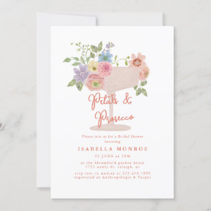 Invitation Pétales floraux et Fête des mariées de poursuites