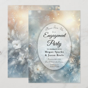 Invitation Pétales Gelés dans une Brume d'Hiver Dorée Fiança