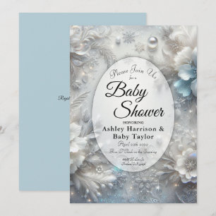 Invitation Pétales neigeux dans le Baby shower de fleurs cong