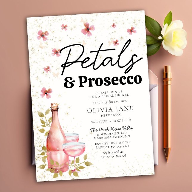 Invitation Pétales Poursuivre la Fête des mariées des fleurs  (Créateur téléchargé)