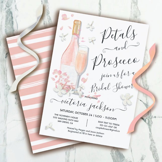 Invitation Pétales & Procuco Brunch & Fête des mariées Bubbly (Créateur téléchargé)