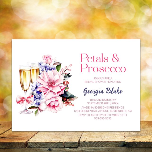 Invitation Pétales roses et Fête des mariées du ministère pub (Créateur téléchargé)