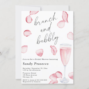 Invitation Petals & Prosecco Brunch et prosecco pour un maria
