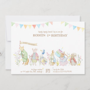 Invitation Peter le lapin et les amis Parade d'anniversaire